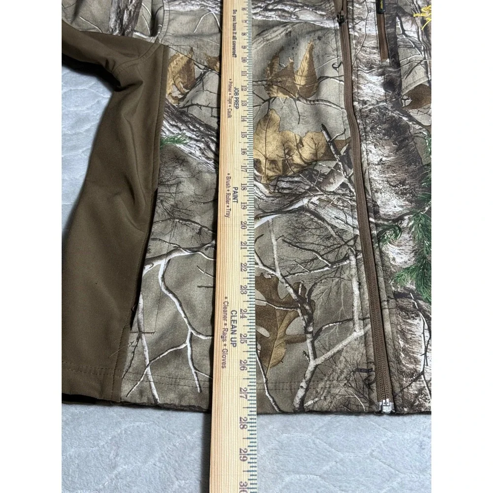 Realtree Xtra Camo Hunting Jacket Mens Large Scent Factor Softshell Full Zip
